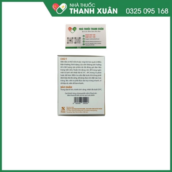 Viên đặt trĩ Novolax - Tăng sức bền thành mạch, làm co búi trĩ